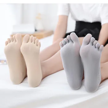 Модные Летние тапочки с тонким носком, женские невидимые силиконовые противоскользящие носки с пятью пальцами