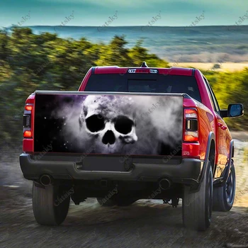 Наклейка с изображением головы темного черепа, защищающая хвост автомобиля, багажник, Виниловая наклейка, наклейка для украшения капота автомобиля для внедорожника-пикапа