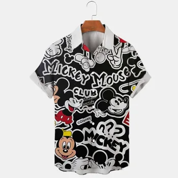 Новая мужская рубашка с 3D принтом Дональда Дака, Микки Мауса, Новый летний модный уличный тренд, ретро бутик, топ унисекс