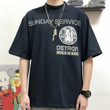 Новая уличная одежда Jesus Is King, летняя футболка с изображением Канье Уэста, летние хлопковые свободные футболки оверсайз, футболка для мужчин y2k
