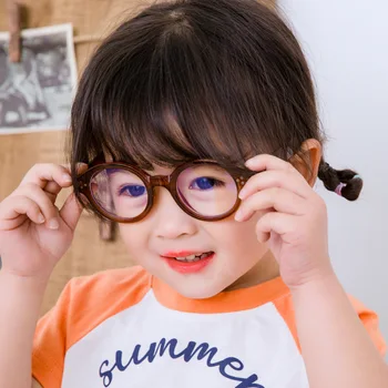 Новые детские очки с анти-синим светом B117 в круглой оправе с плоскими линзами, детские очки для электронного обучения
