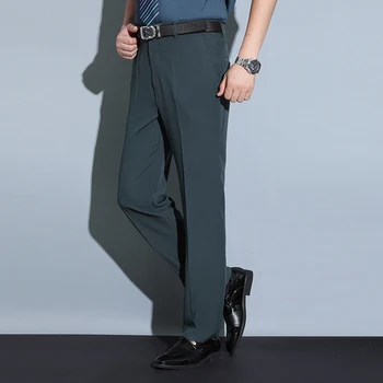 Новые модельные брюки большого размера, мужские весенне-летние брюки для отдыха, удобные Свободные прямые брюки для пожилых людей, модельные брюки