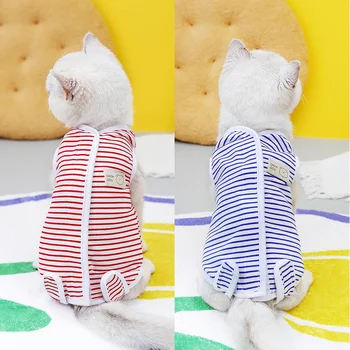 Одежда для домашних кошек, весенне-летний костюм для стерилизации кошек, дышащие комбинезоны для щенков, костюмы для восстановления одежды от зализывания ран