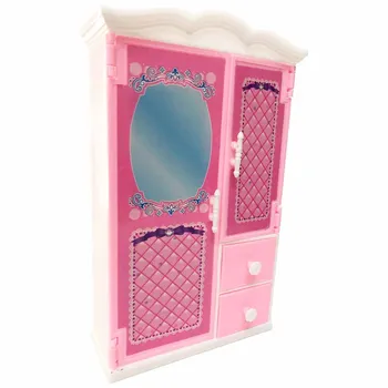 Официальный NK, 1 шт., аксессуары для кукол, Розовый гардероб, шкаф для куклы Барби, мебель Dreamhouse, Миниатюрный подарок, игрушки для детской спальни