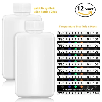 Полный набор для анализа мочи из 12 предметов Включает в себя 2 полупрозрачные пустые бутылки, 10 клейких тест-полосок температуры для больниц