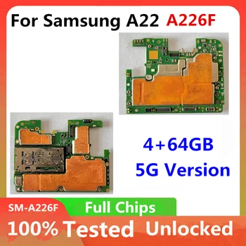 Разблокированная плата 5G для Samsung Galaxy A22 Материнская плата A226F Оригинальная Основная логическая плата С полным набором чипов Система Android Версия для ЕС