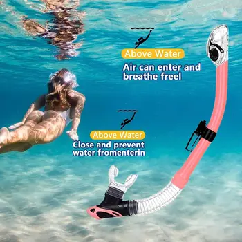 Трубка для подводного плавания с Сухим верхом, Подводное Дыхательное устройство с Дыхательной Трубкой, Трубка для Подводного плавания Пловца для Обучения дайвингу, Легкое Дыхание