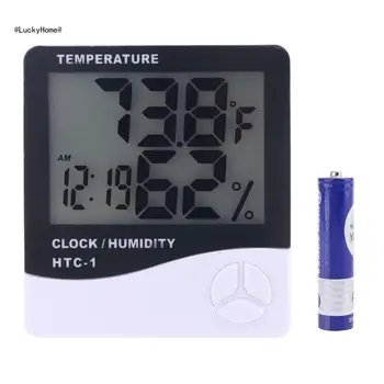 11UA Мини Цифровой ЖК-измеритель температуры и влажности, часы, Гигрометр, термометр для помещений