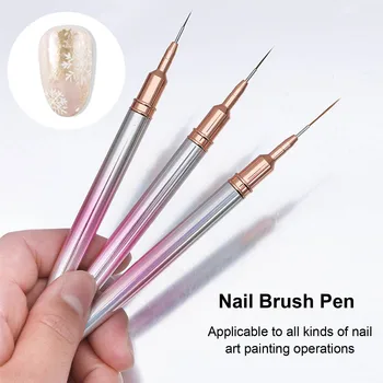 3шт Набор кистей для ногтей Nail Art Liner Brush УФ-гель для рисования акриловый инструмент для ногтей Nail Art Tool ручка для рисования ногтей