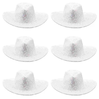 6 Шт. мини-ковбойская шляпа, Миниатюрный Розовый капор, сменные шляпы для торта, искусственные украшения для рукоделия