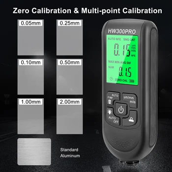 HW-300PRO Толщиномер покрытия 0-2000 МКМ Тестер Толщины Пленки Автомобильной Краски Инструменты Для Измерения Покрытия Автомобиля Измеритель Автомобильной краски