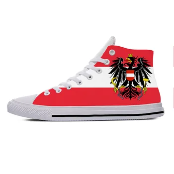Австрия Флаг Австрийской Республики патриотическая модная повседневная тканевая обувь с высоким берцем, легкие дышащие Мужские и женские кроссовки с 3D принтом