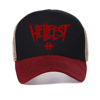 Бейсболки с логотипом музыкального фестиваля хэви-метал Hellfest, мужские бейсболки с прохладной летней сеткой, Дышащая Шляпа дальнобойщика, Регулируемые брендовые шляпы