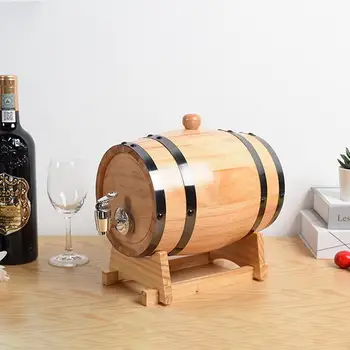 Винная дубовая бочка, дозатор для дубовой винной бочки, миниатюрная деревянная бочка для виски объемом 1 л для выдержки коктейлей, вина, рома, пива, текилы, бурбона