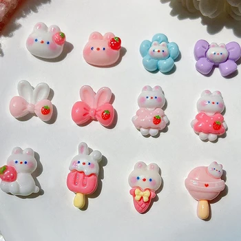 Гвозди для мороженого Прочные Модные Милые украшения для ногтей для ногтей для мороженого Популярные украшения для ногтей с мультяшным клубничным кроликом