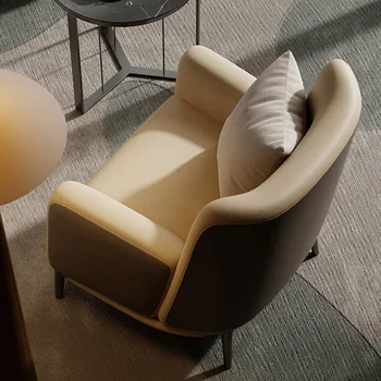 Дизайнерский салон, стулья для гостиной, пол, Роскошное Наружное кожаное кресло в скандинавском стиле, Современная мебель для дома Poltrona