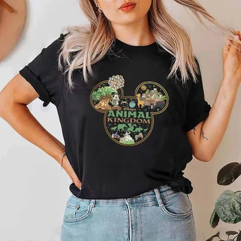 Забавная футболка с принтом Disney Donald Duck Animal Kingdom Adventure, блузки с рисунком Каваи Харадзюку, летняя домашняя повседневная футболка