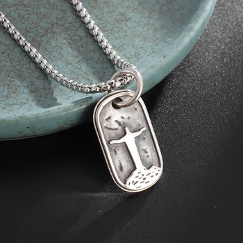 Классическое христианское ожерелье с подвеской в виде статуи Иисуса, мужчины, женщины, Винтажная религия, католический молитвенный амулет, ювелирный подарок