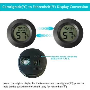Круглый электронный термометр и гигрометр Внутренний цифровой ЖК-гигрометр Измеритель температуры влажности ℃ & ℉