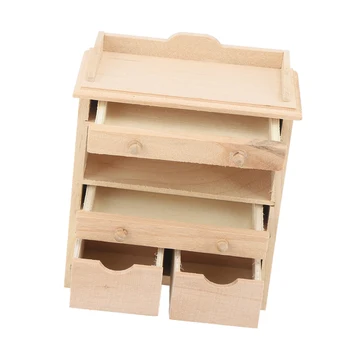 Мини-выдвижной шкаф Модель 1: 12 Кукольный домик Мебель из массива Дерева Подвеска DIY Миниатюрная Игрушка для украшения