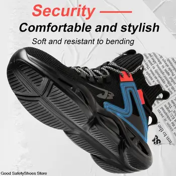 Модные рабочие ботинки, безопасная обувь со стальным носком, мужская легкая защитная обувь, брендовая обувь с защитой от ударов и проколов, Неразрушаемая мужская обувь