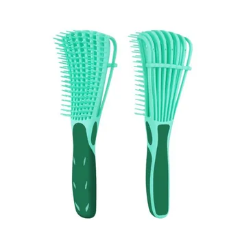 Новая зеленая пластиковая щетка для волос средней толщины, прочная и антистатическая щетка для домашнего ухода за волосами в ванной, массажер для кожи головы