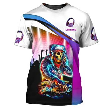 Новая модная летняя футболка с 3D-барабанщиком, DJ, меломан, персонализированная мужская футболка с 3D-печатью, повседневная футболка Унисекс