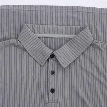 Новая удобная рубашка ПОЛО в европейскую и американскую полоску с пуговицами, мужская однотонная Повседневная Простая Свободная с длинными рукавами