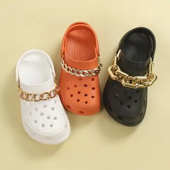 Новое обновление цепочки для обуви Crocs, роскошные золотые подвески Crocs, украшение для обуви для взрослых и детей, съемное для повторного использования, аксессуары Croc