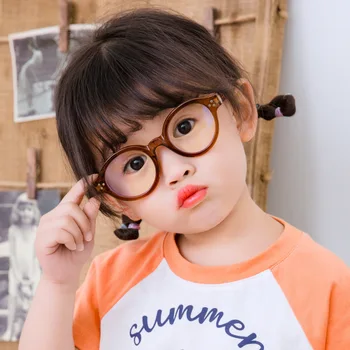 Новые детские очки с анти-синим светом B117 в круглой оправе с плоскими линзами, детские очки для электронного обучения