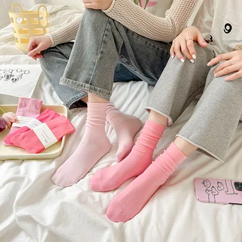 Новые носки Happy Для женщин, однотонные фиолетово-розовые носки для уличного хип-хопа, скейтбординга, дышащие спортивные носки для бега, велоспорта, Sox