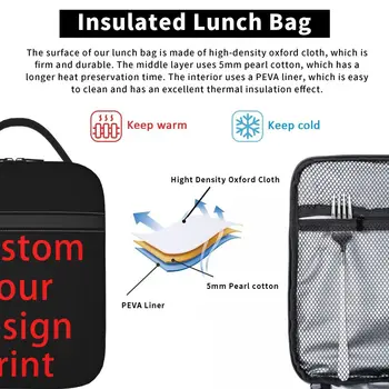 Портативный ланч-бокс для женщин с индивидуальным дизайном, термоохладитель с логотипом, сумка для ланча с пищевой изоляцией для школьников