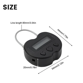 Прочный навесной замок Smart Time Lock ABS Горячая распродажа Многофункциональный Новый Перезаряжаемый Полезный с ЖКдисплеем 30 грамм