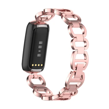 Роскошные ремешки для спортивных часов Fitbit Luxe Ремешок из нержавеющей стали Металлический ремешок на запястье Женский ювелирный браслет для Fitbit Luxe