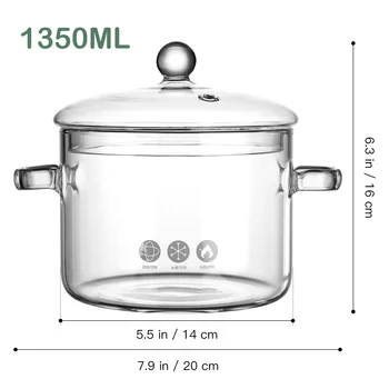Стеклянная кастрюля, прозрачная кастрюля для приготовления лапши, домашняя суповая кухня, большие кастрюли, крышки для домашних сковородок