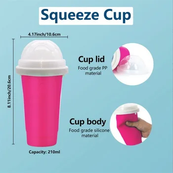Чашка Льдогенератора 500 МЛ Чашка Для Смузи DIY Мороженое Быстрозамороженная Силиконовая Выжимная Чашка Охлаждающий Молочный Коктейль Слякотная Машина Бутылка Для Воды
