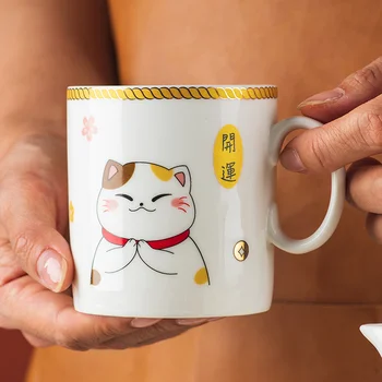 Японский Счастливый Кот Керамический Кофейно-Чайный Сервиз Креативный Мультяшный Кот Наборы для воды Чайник Кофейная Чашка Украшение домашнего Бара Посуда для напитков