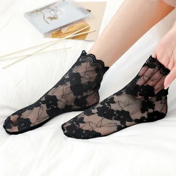 10 пар тонких кружевных чулок для женщин, японские сетчатые модные милые и дышащие носки средней длины