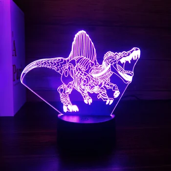 3D Лампа с динозавром Nighdn LED Baby Night Light, 7 цветов, USB настольная лампа с динозавром, подарок для детей, декор для спальни для мальчиков, ночник