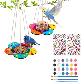 4 упаковки декоративно-прикладного искусства, Кормушки для птиц, Деревянные наборы для рисования 