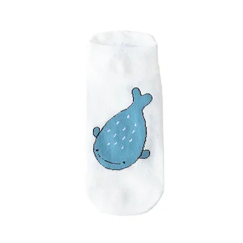 Белые носки с рисунком милых маленьких животных для детей, чистый хлопок, ножки без запаха, весенние и осенние универсальные жаккардовые носки