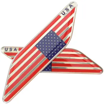 Белые Этикетки Наклейки Национальный Флаг США Автомобильная Наклейка Американские Наклейки На Бампер Транспортные Средства Украшения 11X2.8X0.1 СМ Грузовики Цинковый сплав США