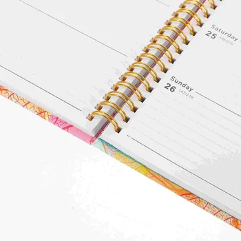 Блокнот на катушке Офисное руководство по еженедельному планированию 2024 Планировщик Декор для ноутбука Академическая спираль
