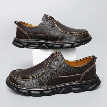 Брендовая мужская повседневная обувь из натуральной кожи, легкая деловая мужская обувь, удобная мужская обувь для вождения, мужские лоферы, кроссовки
