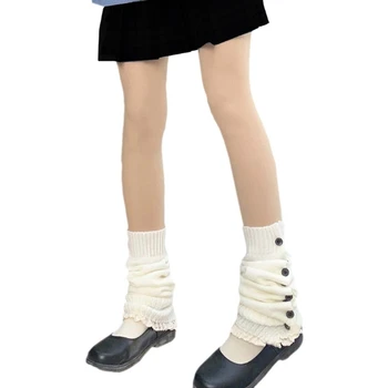 Вязаные Гетры для женщин и девочек в японском стиле, чехол для студенческих повседневных свободных Чулок Harajuku, Носки для ботинок 37JB