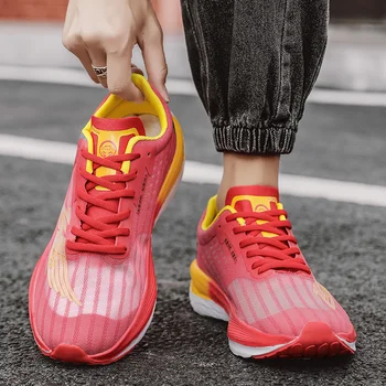 Гоночная обувь для марафонского бега с карбоновой пластиной, профессиональная устойчивая поддержка, Сверхлегкие спортивные кроссовки с отскоком