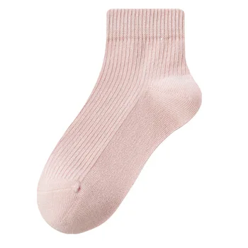 Детские носки для мальчиков и девочек, весна-лето, двухигольные, из чистого полноцветного хлопка, без косточек, для детей среднего и крупного размера