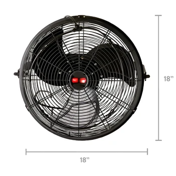 дюймовый наружный настенный вентилятор с комплектом для защиты от запотевания, 3 лопасти, черный