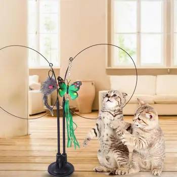 Игрушка-дразнилка для кошек, игрушка-Дразнилка для котенка, Многоразовая игрушка-дразнилка для кошек, Развивающие игрушки, Интерактивная Палочка-дразнилка для кошек в помещении Для