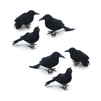 Имитация черной вороны, модель животного, искусственная ворона, декор для вечеринки в честь Хэллоуина, черные поддельные птицы, вороны, реквизит для украшения сада, B